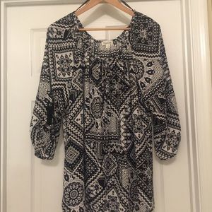 Expresso Black/White long sleeve Top